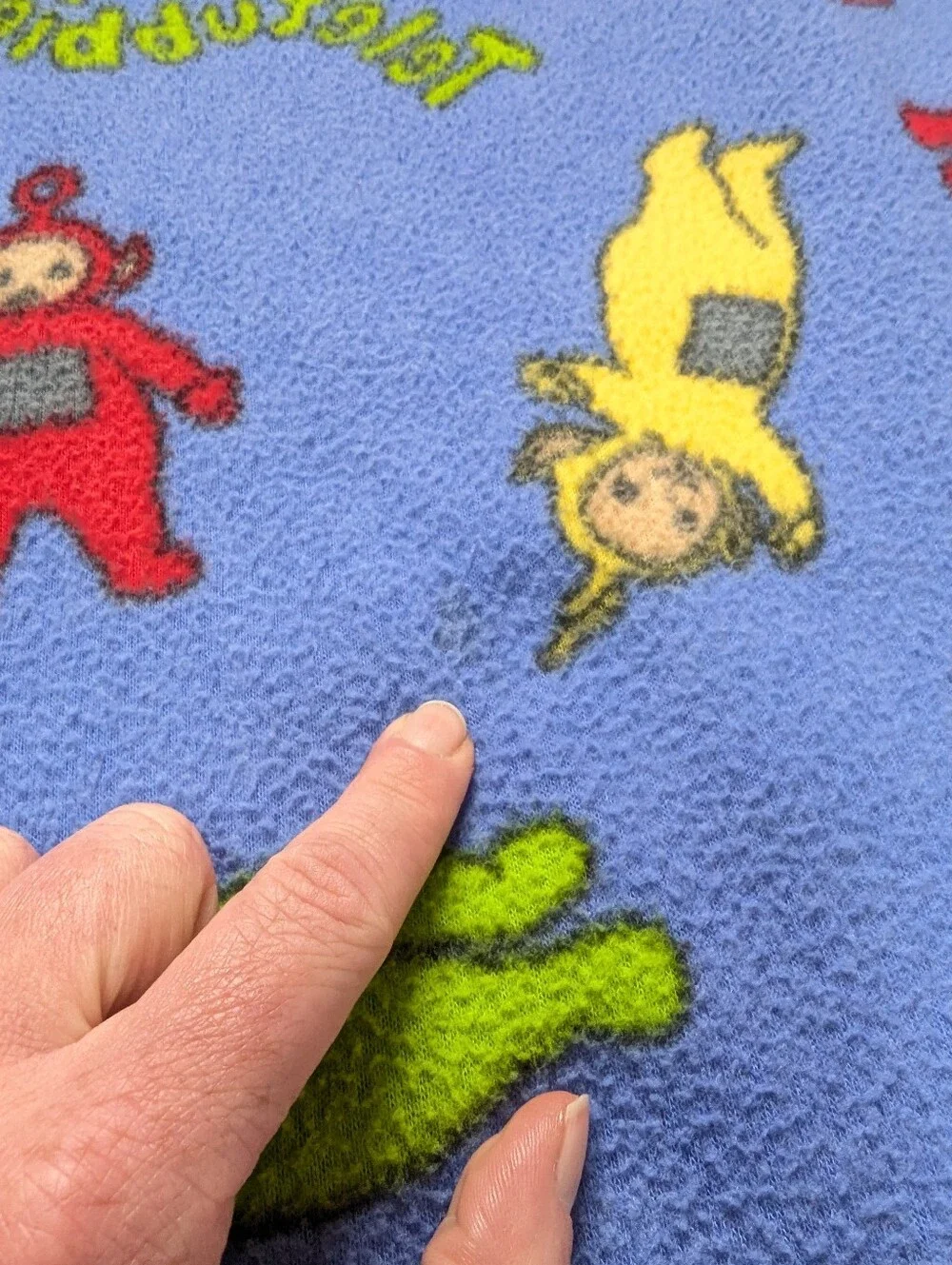 Vintage 90s Teletubbies Fleece Throw Blanket 58